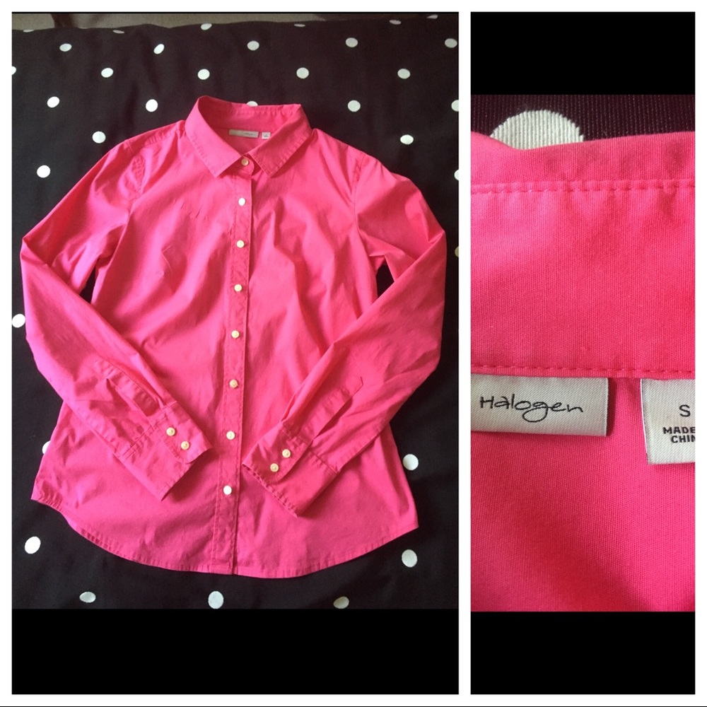 Halogen Pink Button Down Blouse - image 1